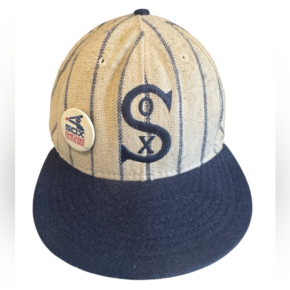 Striped Chicago White Sox Baseball Cap with Logo